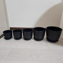 プラ鉢　下皿付き５個セット