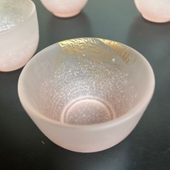 手作りガラス製湯呑み茶碗5客の画像
