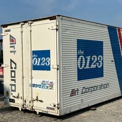 2.4坪、外寸長さ437cm、アルミコンテナ／美装車バン、南京錠...