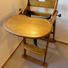 チャイルドハイチェア　木製　折りたたみ