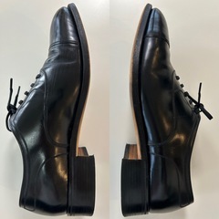 バリー内羽根ストレートチップビジネスシューズドレスシューズくつクツ革靴紐靴メンズ ブラック 黒レースアップシューズ 本革レザー牛革の画像