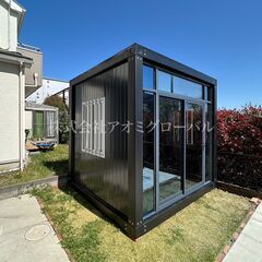 2*4m タイニーハウス コンテナ ガラス戸付き 高断熱仕様 事務所や店舗にも 全国対応の画像