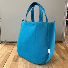 【ハンドメイド】帆布トートバッグ セルリアンブルー 070新品未...