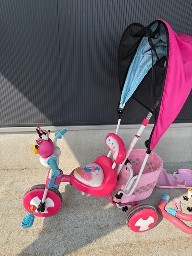 ミニー三輪車 サンシェード付き三輪車 ディズニー三輪車