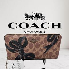 COACH 長財布 シグネチャー リボンプリント　