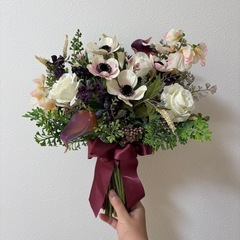 ［ブーケブートニアセット］結婚式　ブーケ　アーティフィシャルフラワーの画像