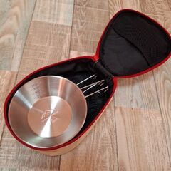 新品　非売品　フィールドライフ監修　シェラカップ２個セット　収納袋付き　の画像