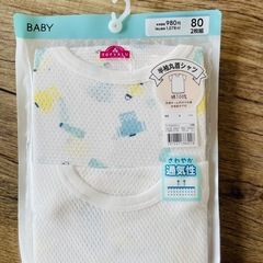 【新品】半袖丸首シャツ、タンクトップ　80の画像