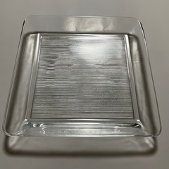 未使用　HOYA 角大皿 ガラス皿 四角　ホヤ パーティー皿　箱付きの画像