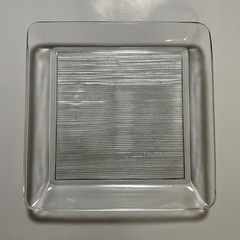 未使用　HOYA 角大皿 ガラス皿 四角　ホヤ パーティー皿　箱付きの画像
