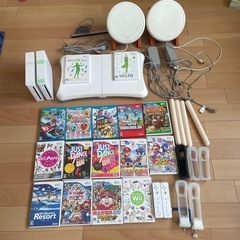 wii本体2台、太鼓の達人2台、wiiフィットボード、ソフト16本