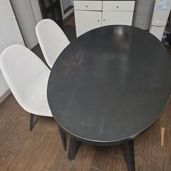 ダイニングテーブル 回転イス２脚