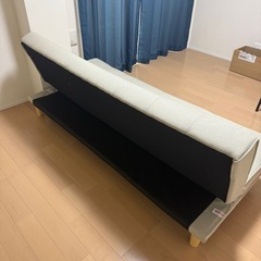 シミあり ソファベッド ホワイト 直径180cmの画像