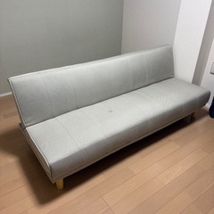 シミあり ソファベッド ホワイト 直径180cmの画像