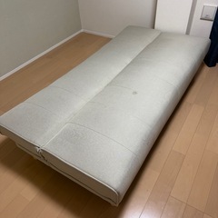 シミあり ソファベッド ホワイト 直径180cmの画像