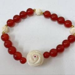 寿♥薔薇 ♦赤瑪瑙 ♦ルビー ♦金♦宝飾♦ブレスレット♦皇后陛下♦半寿記念♦ 特別奉♥祝作品♥ 箱の画像