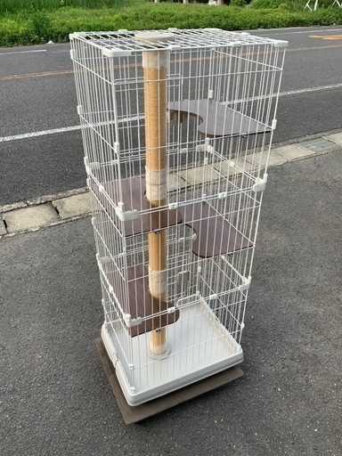 取引中） リユース 猫 ケージ 3段 幅69 奥行54.5 高さ169cm キャットケージ