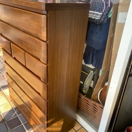 木製ブラウンチェスト 8引き出し 7段 S K