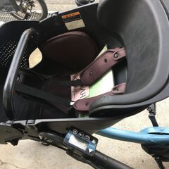 地域限定送料無料　ヤマハ　キッスミニアン　SP　三人乗り　子供乗せ　15,4AH　パウダーブルー　ギュットクルーム　神戸市　電動自転車の画像