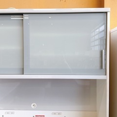 食器棚 キッチンボード ホワイト 幅140cmの画像