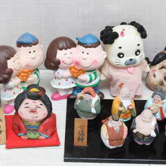 土鈴 おかめ お多福 七福神 縁起物 貯金箱 昭和レトロ 置物 ...