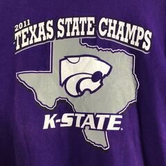 🔷🔶期間限定・特別価格🔶🔷K-STATE Tシャツ XL 紫 両面プリント TEXAS STATE CHAMPS 2011 古着の画像