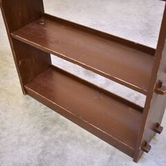 ≪zyt2309ジ≫ ヴィンテージ家具 くさびの本棚 4段 オープンシェルフ/昭和レトロ/古道具/古家具/楔/クサビ/飾り棚/アンティーク/中古家具/宮城県仙台市 70628-02の画像