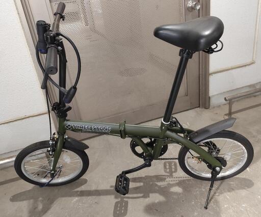 【2025年最新】大人気ブランドの人気アイテム  折りたたみ自転車】THREE STONE スリーストーンモスグリーン 自転車本体