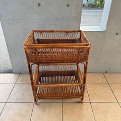ラタン　籐籠　昭和レトロの画像