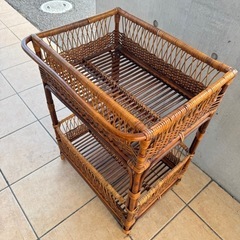 ラタン　籐籠　昭和レトロの画像