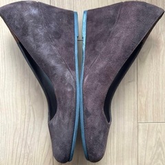 BRUNO MAGLI ブラウン スエード ウェッジヒールの画像