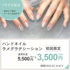 ジェルネイル　ラメグラデシーション　平日限定クーポン