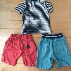 サイズ110  ラルフローレンTシャツ　GU他ハーフパンツ２枚の画像