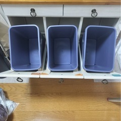 収納付き分別ゴミ箱 キッチンシェルフの画像