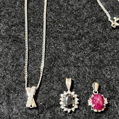 シルバーネックレス&トップ2個セットの画像