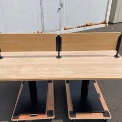 【OF-47】横幅180cm 目隠し仕切り 食卓テーブル ミーティングテーブル ワークデスク ナチュラル木目調　検)事務机　オフィス チェア　会議 椅子　ロッカー　ミーティングテーブル　応接ソファ 店舗 事務所 什器　書庫 本棚 ラック デスク スチール 美品多数 格安 【中古オフィス家具】の画像