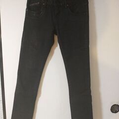 BLACK by moussy　黒ストレッチスリムデニムの画像