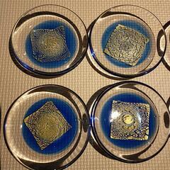 ガラス小皿6点セット 手作り？の画像