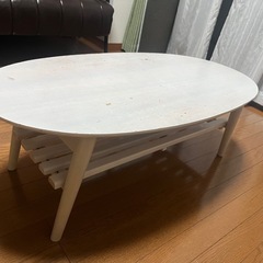 木製　　ホワイトローテーブル