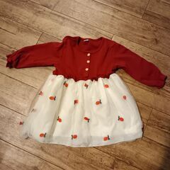 (古着)いちごチュールワンピース(size 10)