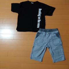 GU子供Tシャツ120サイズ。ハーフパンツ130サイズ 2点セット。