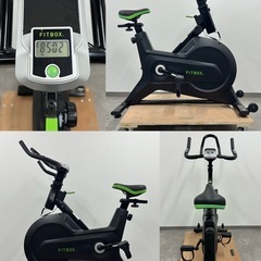 SNT723 直接引取歓迎 岡山市 FITBOX スピンバイク FBX-002B-01 フィットネスバイク トレーニング エクササイズ キャスター付 エアロバイクの画像