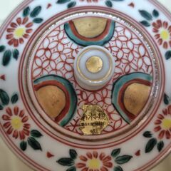 【まだ受付中・送付可能】新古品 高級清水焼 赤絵＆金彩 蓋付き夫婦長湯呑♪ 2客セット♪ 早い者勝ちです✨✨の画像