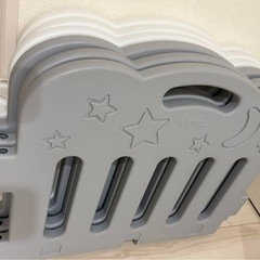 caraz ベビーサークル　6枚セット　折りたたみ 星と月模様 グレー