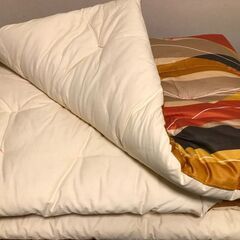 （新古品）シングル掛布団 木綿化繊混 打ち直し未使用品の画像