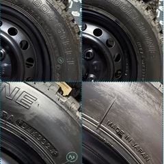 「商談中」⑨軽トラ・箱バン用の新品ゴツゴツタイヤと中古塗装品テッチンホイールとナット付きの画像