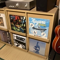 レコード収納棚2個セットの画像