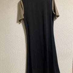  Aライン半袖 ギャザー ワンピースの画像