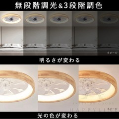 シーリングファンライト ファン付 LED 薄型 8〜10畳 高輝度の画像