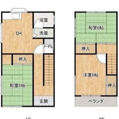 🎵貝塚市半田戸建 初期費用無料🎵大家さん直接契約　3DK 63....